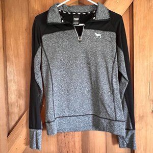 PINK Pullover Activewear 1/4 zip Womens Long Sleeve Size Small